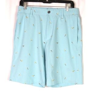 Under Armour‎ Light Blue Bird Pattern Stretch 9" Chino Golf Shorts Men's 32